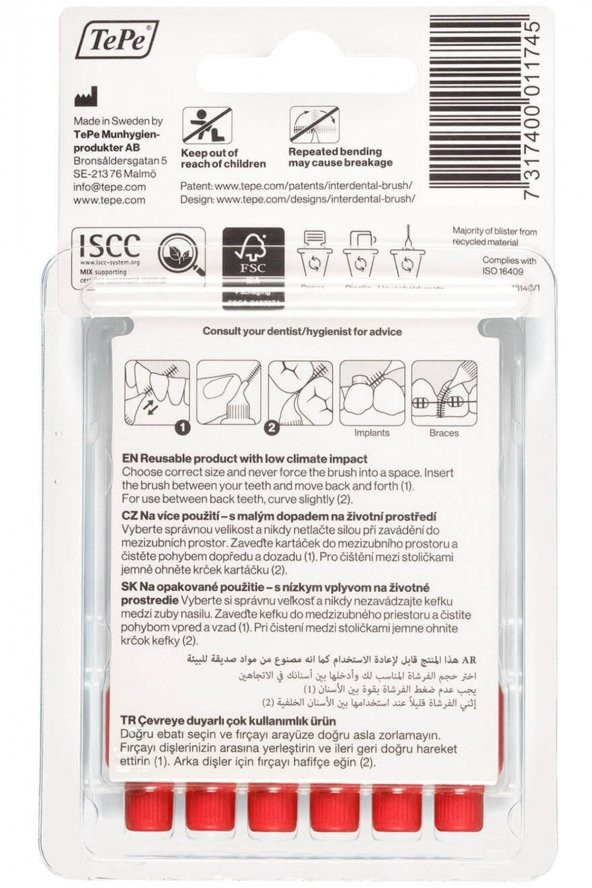 Tepe Arayüz Fırçası Blister 0.5 Mm Kırmızı 6lı - 2