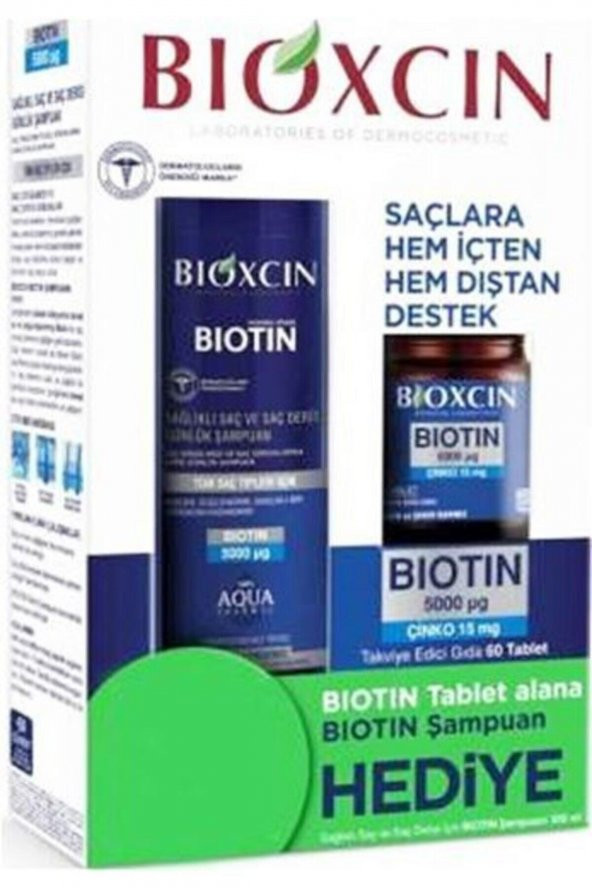 Bioxcin Biotin Tablet 5000 Mg + Biotin Şampuan 300 Ml Hediyeli