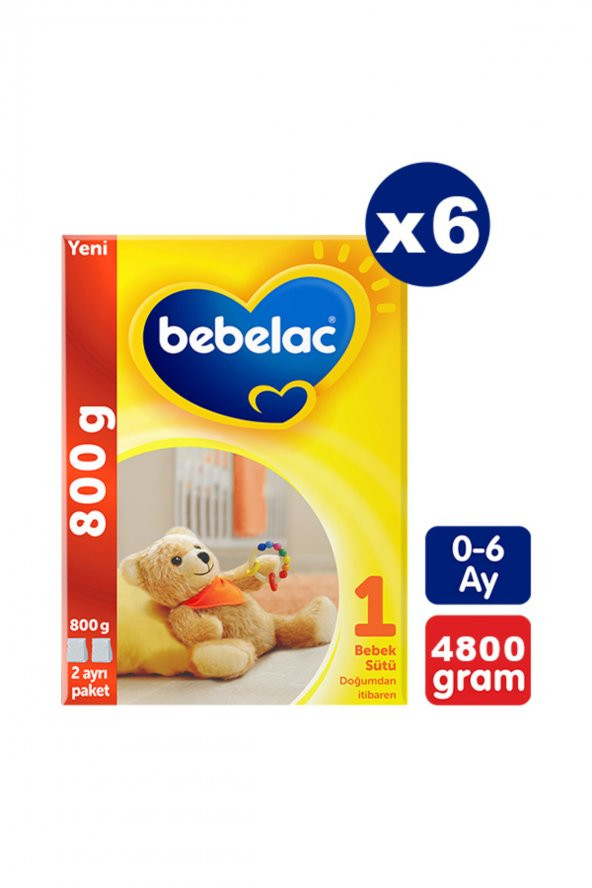 Bebelac 1 Numara Bebek Sütü 800 gr X 6 Adet