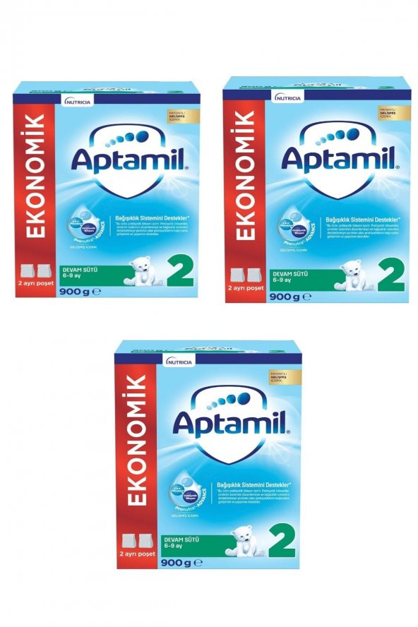 Aptamil Devam Sütü 2 Numara 6-9 Ay 3lü Paket 900 Gr