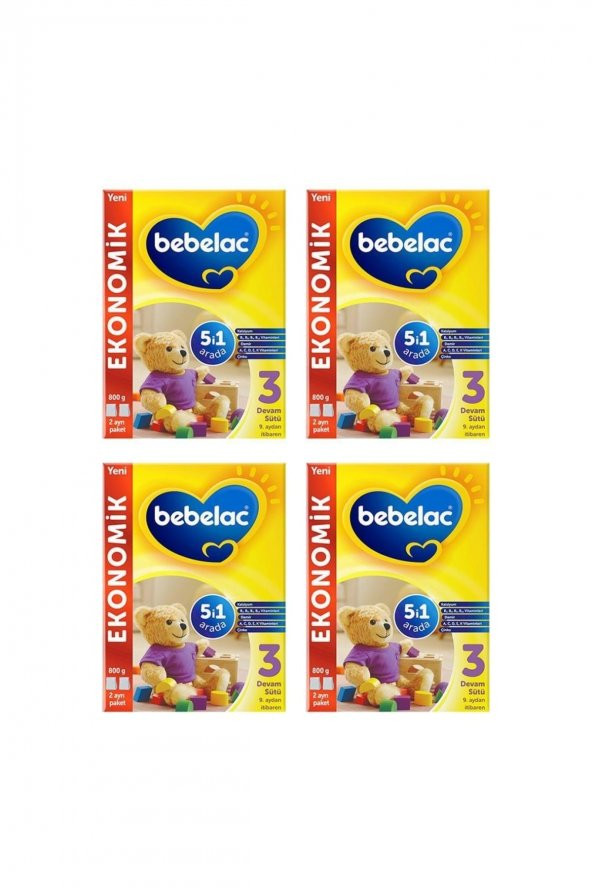 Bebelac 3 Devam Sütü 800 Gr X 4 Adet