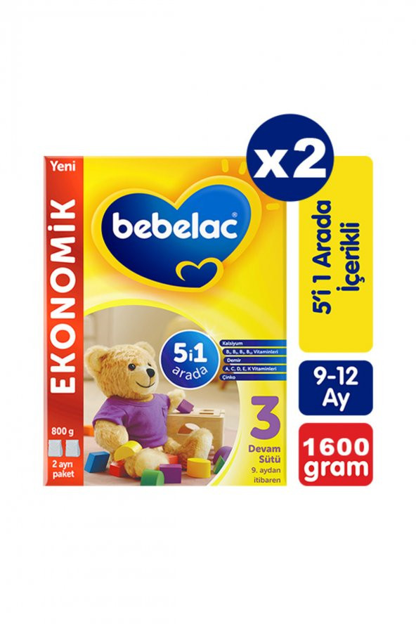 Bebelac 3 Devam Sütü 800 gr X 2 Adet