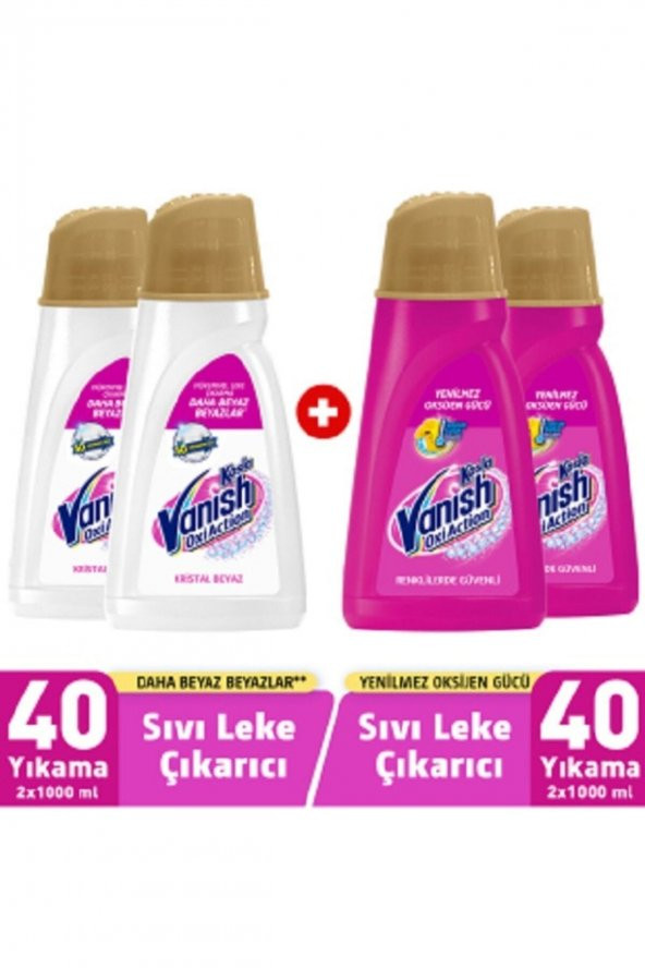 Kosla Oxi Action Gold Sıvı Leke Çıkarıcı Renkliler 2X1000 Ml Ve Beyazlar 2X1000 Ml 4 Adet