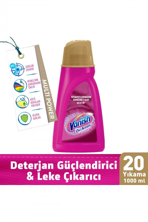Vanish Multipower Sıvı Leke Çıkarıcı Ve Deterjan Güçlendirici 1000 ml Renkliler Için - Resim 2