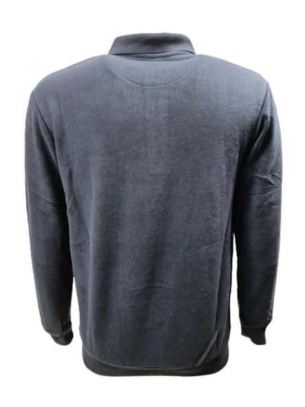 Rey Polo R01259 Erkek Basic Cepli Selanik Polo Yaka Sweatshirt - Resim 4