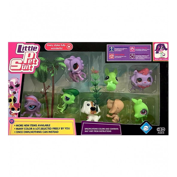 Little Pet Suit 8li Miniş Hayvan Minişler Oyuncak Minişler