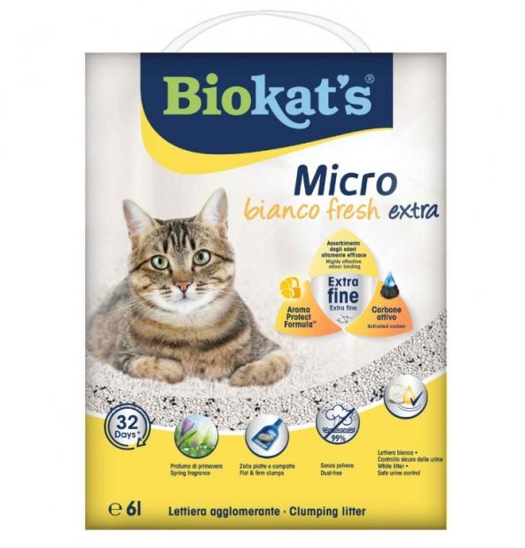 Biokats Bianco Mikro Fresh Extra Bentonit Kedi Kumu 6 Kg