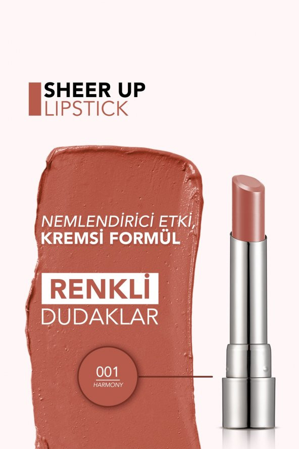 Flormar Nemlendirici Parlak Ruj (Nude) - Sheer Up Sls. - 001 Harmony - 8682536011990 - 4