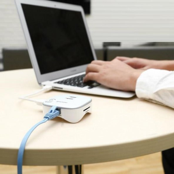 Baseus Dock Hub Kalem Şarjlı 2xUSB3.0 125MB/sn RJ45 TF-SD Girişli Masaüstü Dock Adaptör - 5