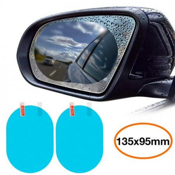Baseus 2 Adet 135x95mm 0.3mm Otomobil Yan Aynalar İçin Yağmur, Su Kaydırıcı ve Sis Önleyici Cam Filmi