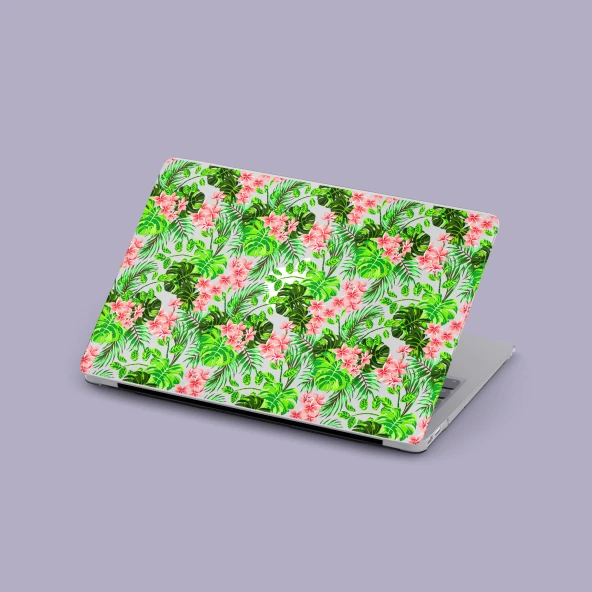 Macbook Pro Kılıf 15.4 inç A1707-A1990 Mac15 Şeffaf 360 Koruma Tropik Çiçekler - 1
