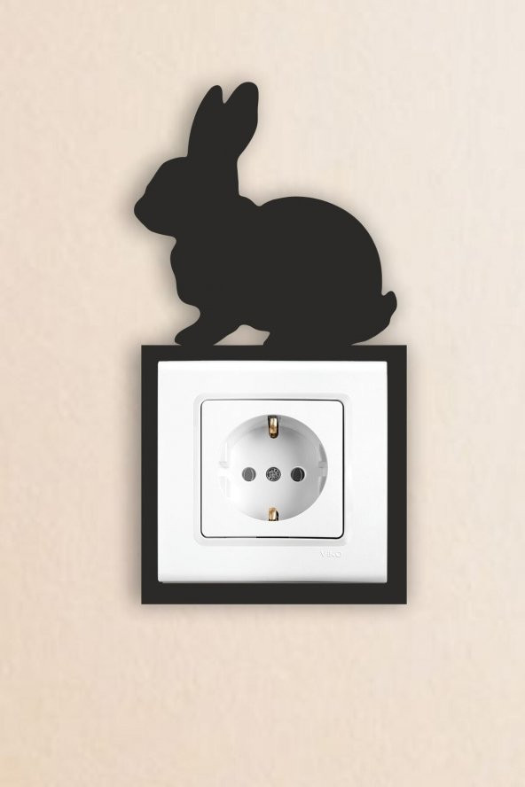 Tavşan Temalı Çocuk Odası Ahşap Priz-anahtar Çerçevesi