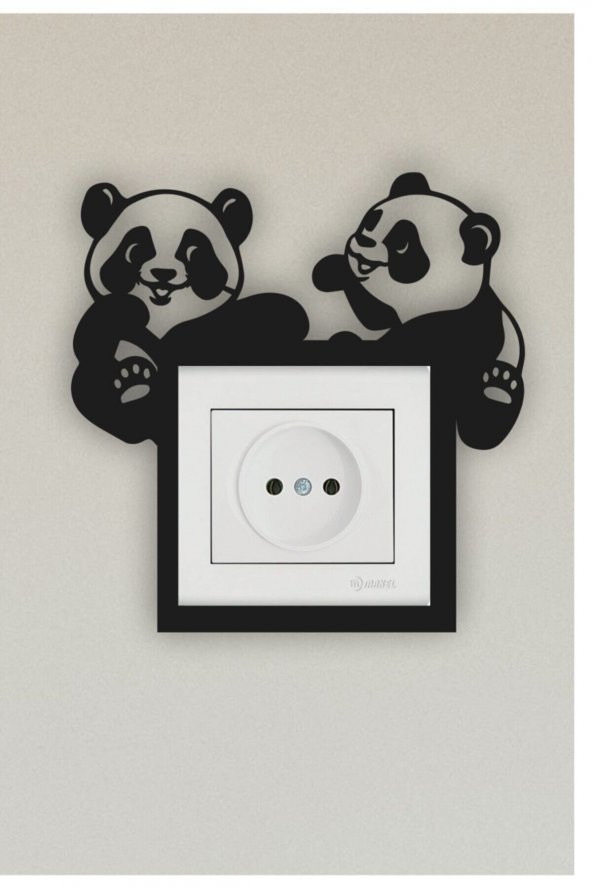 Panda Çocuk Odası Ahşap Priz-anahtar Çerçevesi