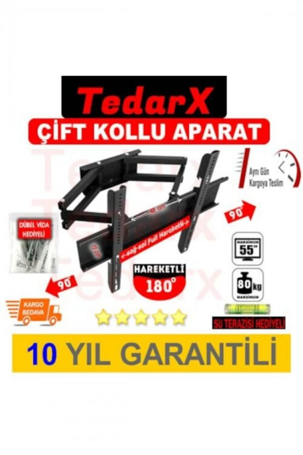 32-42”-50- 55 Çift Kollu Hareketli Lcd-led Tv Askı Aparatı