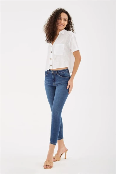 FASHION FRIENDS KADIN DENİM PANTOLON 23Y-PNT0565K1 - 5