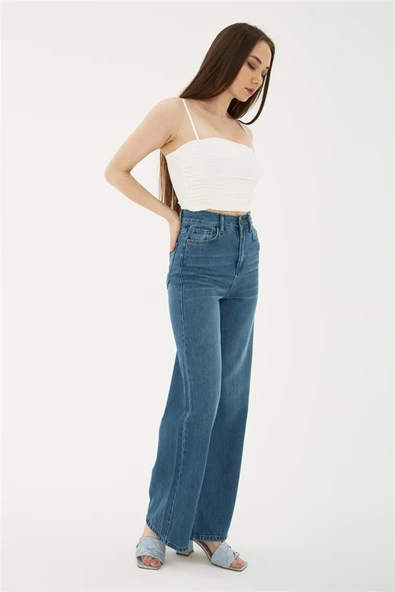 FASHION FRIENDS KADIN DENİM PALAZZO PANTOLON 23Y-PNT0707K1 - 7