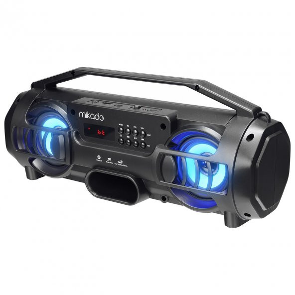 Mikado MD-BT38 Freestyle Siyah Işıklı BT/TF/USB/AUX/TWS Kablosuz MP3 Oynatıcı Hoparlör - 34022