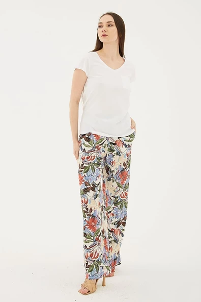 FASHION FRIENDS KADIN V YAKA CEPLİ T-SHİRT 23Y-TST0710K1 - 2