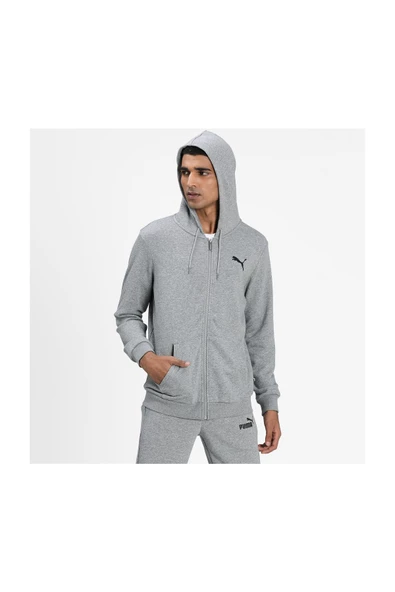 PUMA ERKEK ESS SMALL LOGO FZ HOODİE 58670453 - Resim 5