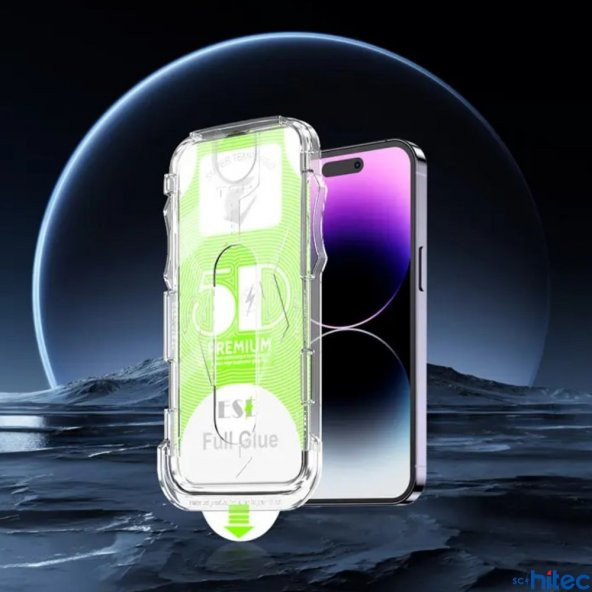 ScHitec Apple iPhone 13 Pro 5D Ekran Koruyucu Magic Kolay Uygulama Aparatlı - 2