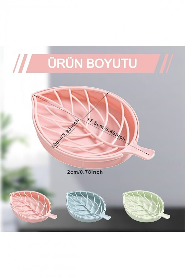 Yaprak Tasarımlı Su Tutma Hazneli Sabunluk Dekoratif Izgaralı Sabunluk - 2