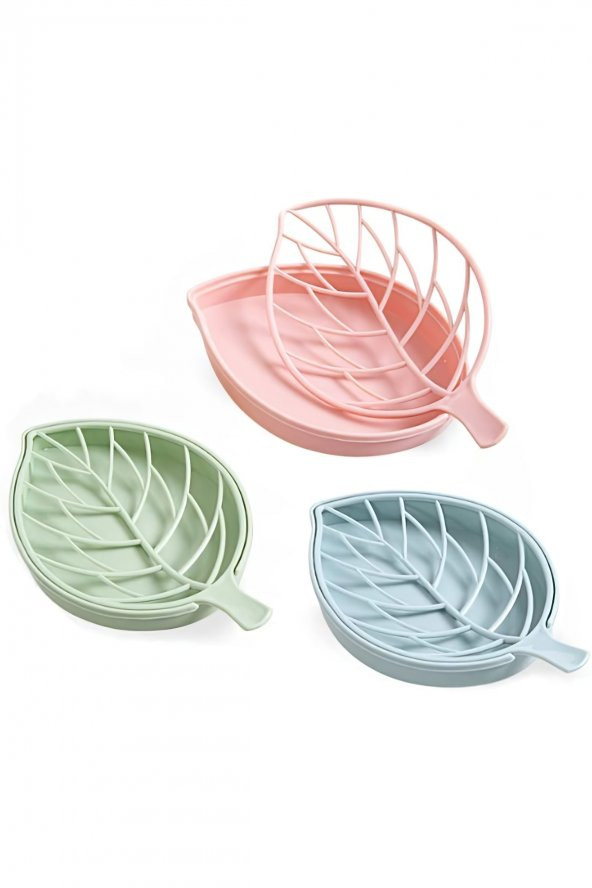 Yaprak Tasarımlı Su Tutma Hazneli Sabunluk Dekoratif Izgaralı Sabunluk - 3