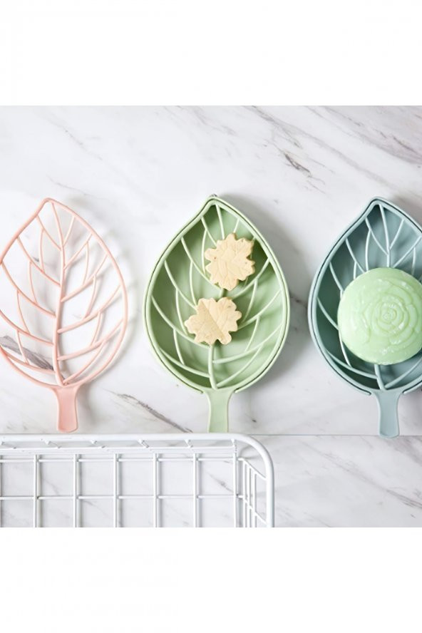 Yaprak Tasarımlı Su Tutma Hazneli Sabunluk Dekoratif Izgaralı Sabunluk - 6