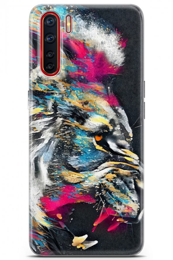 Oppo A91 Kılıf Seri Polka 04 AslanSilikon Kılıf