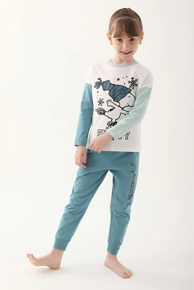 ROLYPOLY KIZ ÇOCUK UZUN KOL PİJAMA TAKIM L1615-3 - 4
