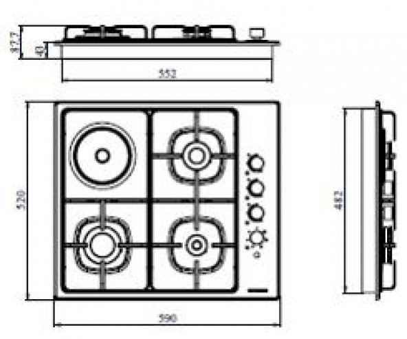 Silverline AS5632X01 Inox 3 Gazlı 1 Elektrikli Göz Ankastre Ocak 60cm - 2