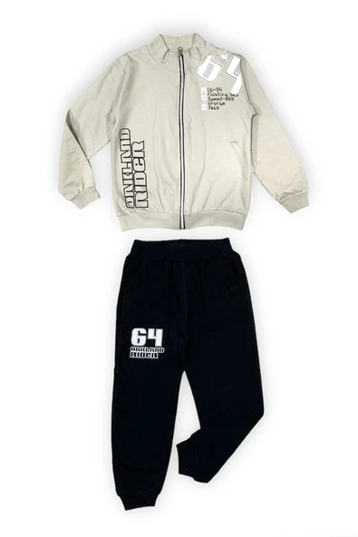 Fermuarlı İkiiplik Çocuk Eşofman Takım MNK0554 - Resim 7