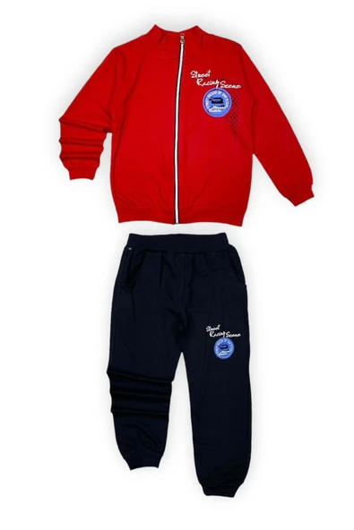 Fermuarlı İkiiplik Çocuk Eşofman Takım MNK0554 - Resim 12