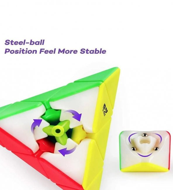 QY Speed Cube, Pyraminx Profesyonel 3x3 Speed Üçgen Rubik Zeka Küpü -Q1 Ming S2 - 6