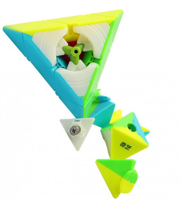 QY Speed Cube, Pyraminx Profesyonel 3x3 Speed Üçgen Rubik Zeka Küpü -Q1 Ming S2 - 7
