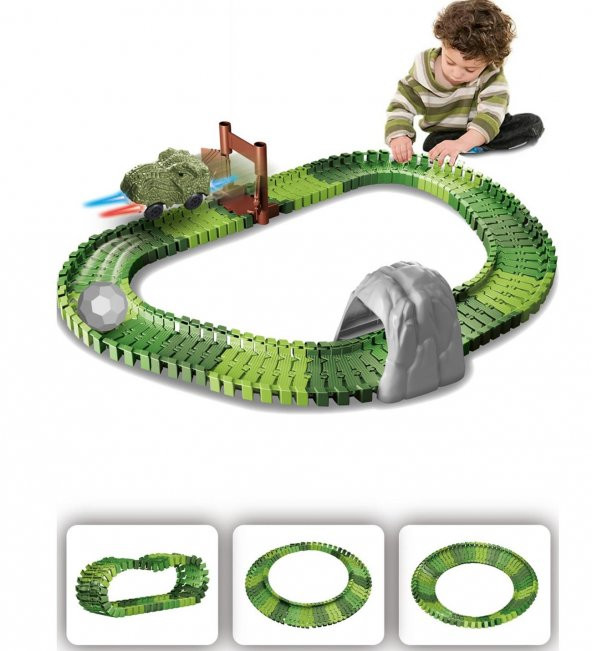 Dinazorlar Dünyası, Dinosour Tracks 96 Parça Esnek Raylı Yarış Pisti - 96 Parça - 2
