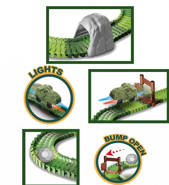 Dinazorlar Dünyası, Dinosour Tracks 96 Parça Esnek Raylı Yarış Pisti - 96 Parça - 5