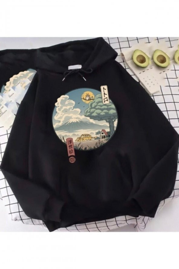 Kiki Siyah Kapşonlu Sweatshirt