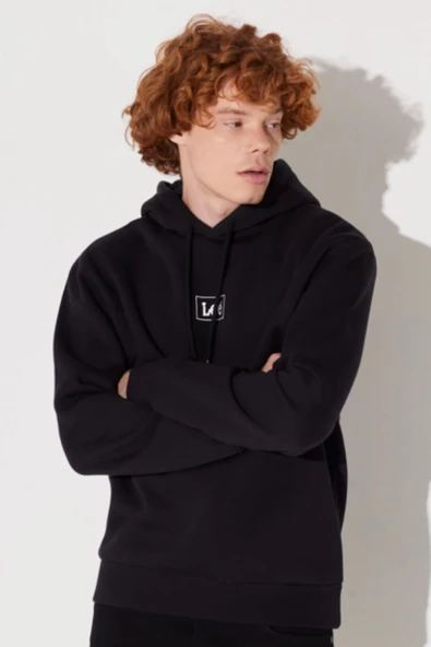 Lee L212302001 Siyah Kapüşonlu Erkek Sweat - 4