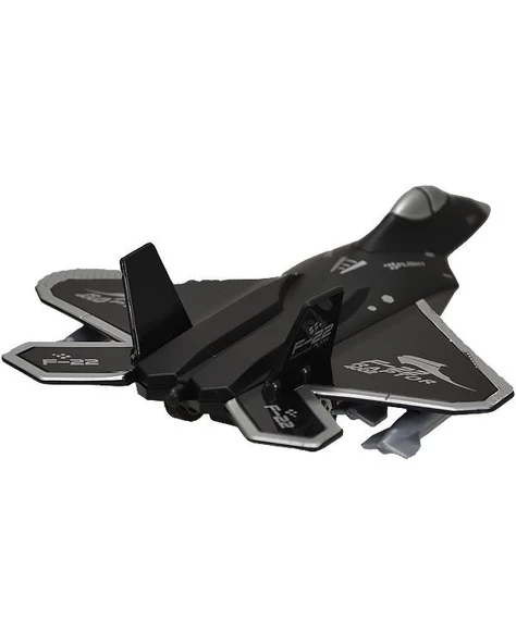 Ctoy Sürtmeli Çek Bırak F22 Savaş Uçağı Siyah - Resim 2