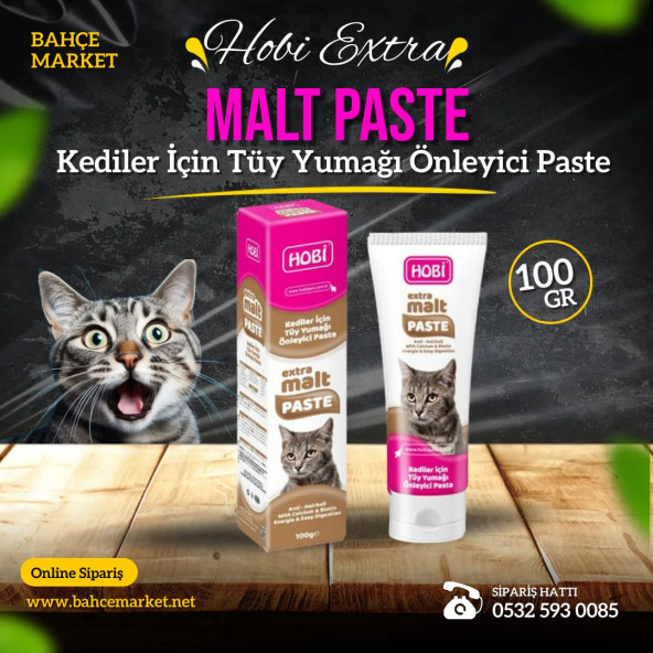 Hobi Extra Malt Paste Kediler İçin Tüy Yumağı Önleyici Pasta 100gr