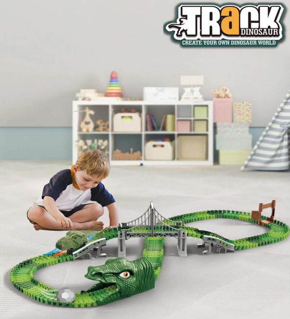 Dinazorlar Dünyası, Dinosour Tracks 192 Parça Esnek Raylı Yarış Pisti - 192 Parça - 4