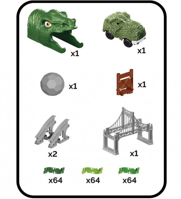 Dinazorlar Dünyası, Dinosour Tracks 192 Parça Esnek Raylı Yarış Pisti - 192 Parça - 5