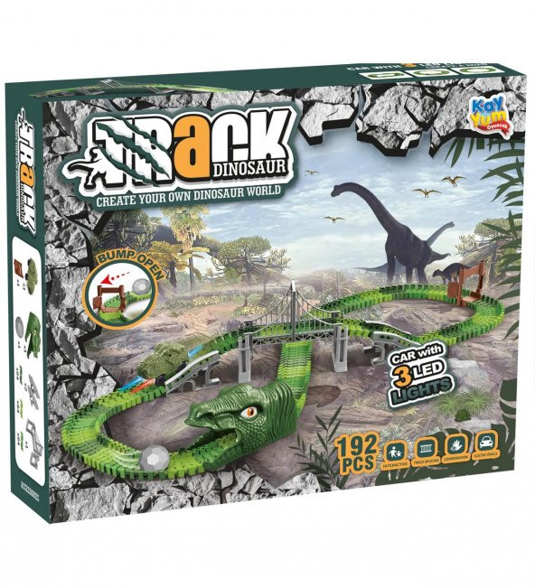 Dinazorlar Dünyası, Dinosour Tracks 192 Parça Esnek Raylı Yarış Pisti - 192 Parça - 6