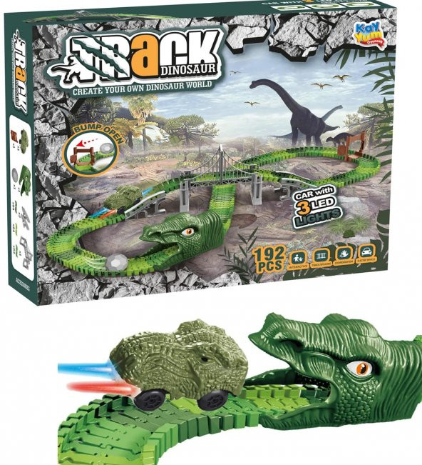 Dinazorlar Dünyası, Dinosour Tracks 192 Parça Esnek Raylı Yarış Pisti - 192 Parça - 3