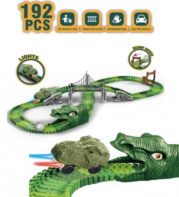 Dinazorlar Dünyası, Dinosour Tracks 192 Parça Esnek Raylı Yarış Pisti - 192 Parça - 2