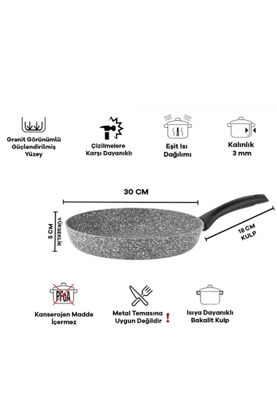 Taç Ultra Granit Tava 30 cm-3408 - 3