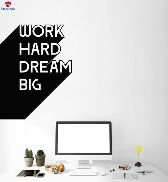 Ofis, Çalışma Odası Duvar Sticker Motivasyon Ofis Alıntı Zor Çalışma Rüya Büyük İlham İş Çıkartmaları Benzersiz Hediyelik