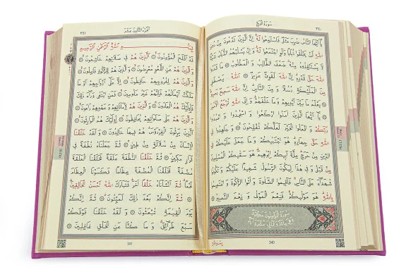 Termo Deri Ciltli Kuranı Kerim Ahmet Hüsrev Hatlı Hafız Boy Fuşya - Resim 3