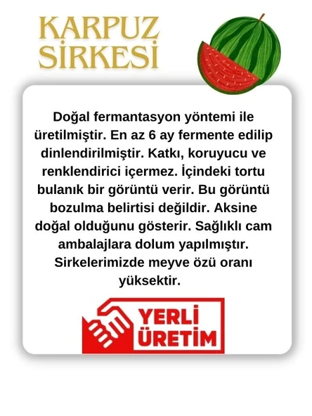 Karpuz Sirkesi 500 ML - Resim 2
