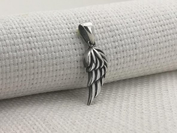 Kanat Tasarımlı 925 Ayar Gümüş Kolye Ucu - Resim 2